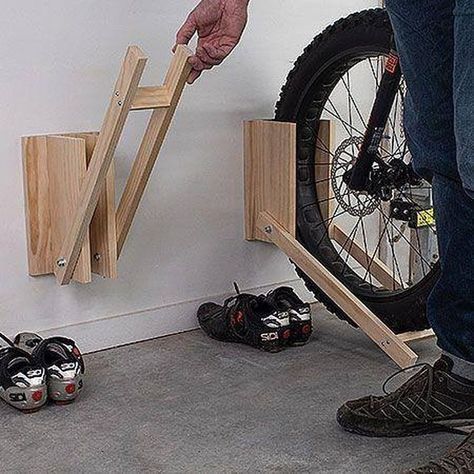 Bicycle Storage Rack, Diy Bike Rack, Bike Rack Garage, Diy Space Saving, Bike Storage Rack, Garage Bike, Diy Space, Bicycle Storage, Bike Stand