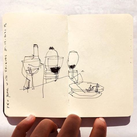 Tiago Cruz on Instagram: "still from new year night 🍷 . . #drawing #art #illustration #sketch #sketchbook #graphicdiary #usk #uskp #linedrawing #portugal #ofir" Live Drawing Sketches, Drawing On Pictures, Minimalist Sketchbook, Film Drawing, Drawing Person, Monochrome Sketch, Sketch Digital Art, New Year Night, Sketch Pages