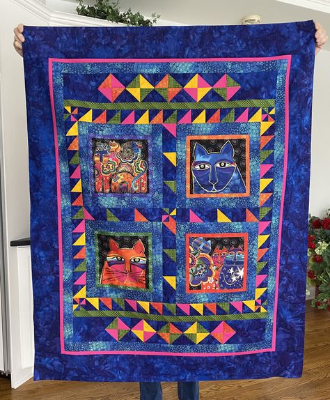 Cats Quilt, Cat Quilt Patterns, Laurel Burch Cats, Horse Quilt, Cat Quilt, Laurel Burch, Panel Quilts, Lap Quilt, Quilt Ideas