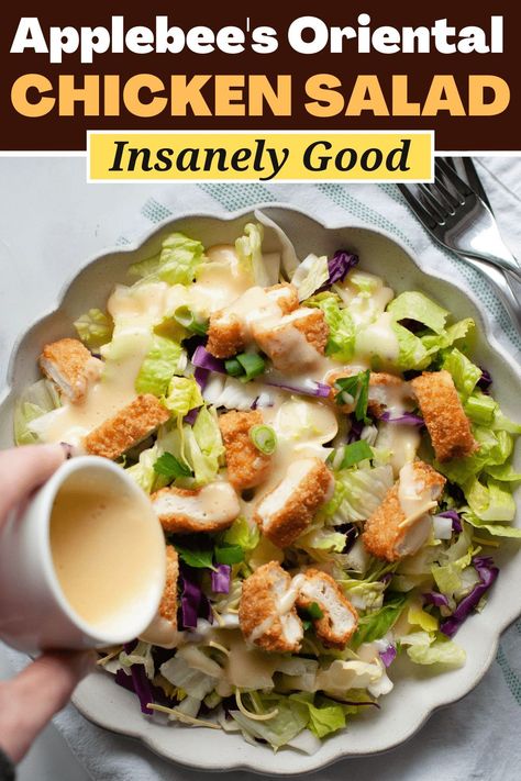 Applebees Chicken Salad Recipe, Applebees Asian Chicken Salad Wrap, Salad Recipes Restaurants, Copycat Applebees Chinese Chicken Salad, Applebee's Asian Chicken Salad, Just Salad Copycat, Applebees Salad Recipes, Salad And Go Copycat Recipes, Healthful Radiance Recipes