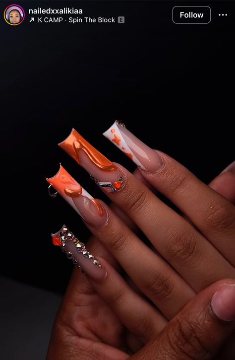 Drip Nails, Colored Acrylic Nails, Work Nails, Classy Acrylic Nails, Long Acrylic Nails Coffin, Exotic Nails, Acrylic Nails Coffin Pink, Unique Acrylic Nails, Short Acrylic Nails Designs