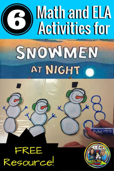 Snowmen At Night Activities, Snowmen At Night, Night Activities, Fun Winter Activities, Winter Books, Ela Activities, Dollar Tree Finds, Winter Preschool, Math Center