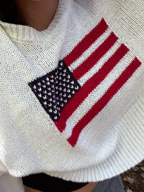 American flag sweater inspo America Sweater Aesthetic, Flag Sweater Preppy, American Flag Sweater Aesthetic, Rl American Flag Sweater, Ralph Lauren American Flag Sweater, Ralph Lauren Sweater American Flag, America Outfit, American Flag Sweater, Perfect Closet