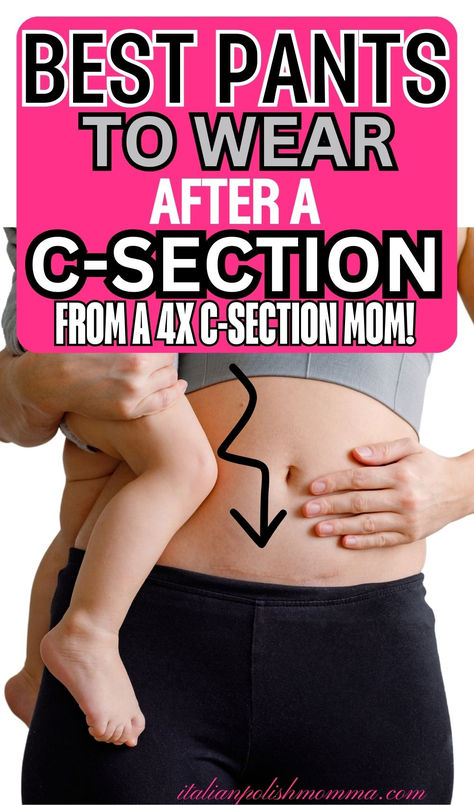 New mom wearing comfortable pants after her c-section Postpartum Pants, C Section Scar, Post C Section, C Section Workout, Postpartum Leggings, C Section Scars, C Section Recovery, Cesarean Section, Body After Baby