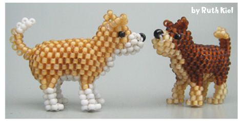 3D Beaded Dog Pattern | Bead-Patterns Bead Pets Pattern, Bead Critters, Beaded Sculpture, Bead Pets, Beaded Creatures, 3d Beading, Seed Beads Diy, 3d Dog, Beautiful Beaded Jewelry