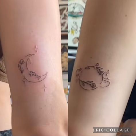 Saturn Matching Tattoos, Moon And Saturn Matching Tattoo, Love You To The Moon And To Saturn Matching Tattoo, Moon And Saturn Tattoo Taylor Swift Matching, Small Moon And Saturn Tattoo, Moon And To Saturn Tattoo, Taylor Swift Best Friend Tattoo, Moon And Saturn Tattoo Taylor Swift, Love You To The Moon And To Saturn Tattoo