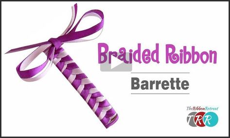 Ribbon Barrettes Diy, Ribbon Wreath Tutorial, Ribbon Barrettes, Braided Ribbon, Ribbon Braids, Girls Things, Hair Bow Tutorial, Hair Clips Diy, Christmas Child