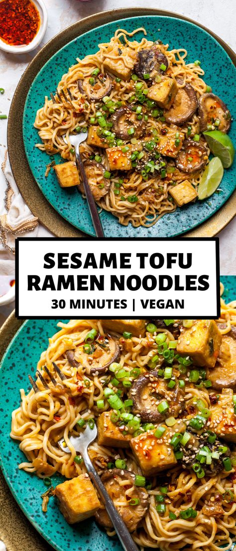 Ramen Tofu Noodle Recipes, Tofu And Ramen Recipes, Vegan Tofu Ramen, Tofu And Beans Recipe, Tofu Recipes Pasta, Ramen Tofu Recipe, Tofu Noodles Recipes, Tofu And Pasta, Tofu For Ramen