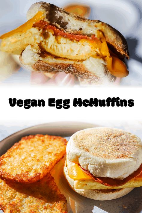 Vegan Egg Mcmuffin, Mc Muffin, Egg Mcmuffin Recipe, Vegan Journey, Vegan Cheddar Cheese, Egg Mcmuffin, Daniel Fast Recipes, Vegan Egg, Vegan Cheddar