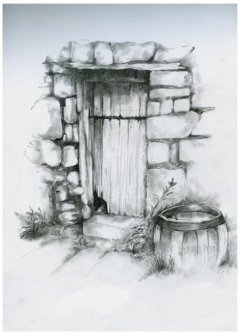 Facade Sketch, Pencil Art Love, Door Drawing, Landscape Pencil Drawings, Architecture Drawing Sketchbooks, Pencil Drawings For Beginners, Pen Art Drawings, Cool Pencil Drawings, Charcoal Art