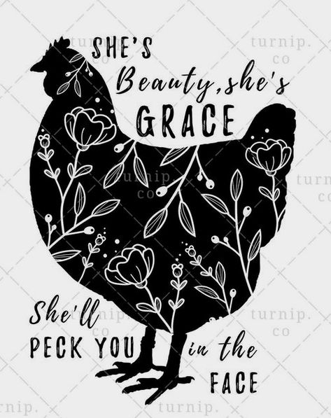 White Shirt Design, Graphic Watercolor, Shes Beauty Shes Grace, Black Chickens, Store Banner, Chicken Hen, Crazy Chicken Lady, Chicken Lady, Chicken Art