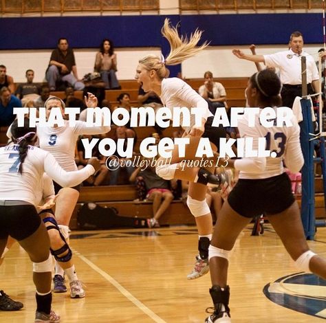 After a kill. <3 Volleyball Celebration, Volleyball Captain, Manifesting School, Volleyball Pics, Volleyball Memes, Celebrating Success, Women's Volleyball, Volleyball Drills, Volleyball Pictures