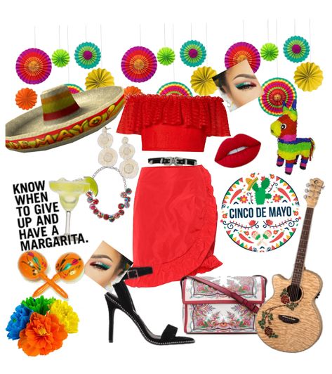 Cinco de mayo fiesta Style created by ulvmx321        on ShopLook.io perfect for Cocktail Party. Visit us to shop this look. #Girl's night out, #Cocktail Party, #Cinco De Mayo Style, #Classic, #Bold, #Summer, #Spring, #All Cinco De Mayo Outfit Women, Mexican Theme Party Outfit, Havana Party, Barbie Halloween Costume, Cocktail Party Outfit, 4th July Crafts, Barbie Halloween, Mexican Theme, Mexican Party Theme