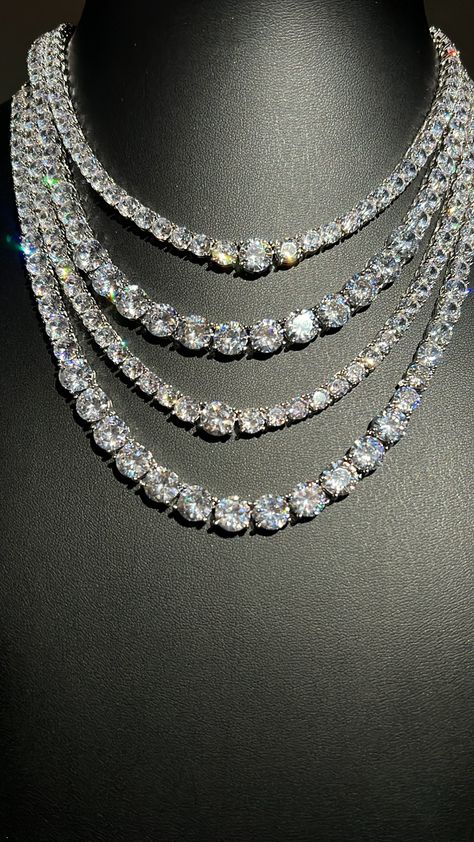 6mm-4mm stones Layered tennis Cubic zirconia 16-18inch available Layered Tennis Necklace, Diamond Tennis Necklace Layered, Tennis Necklace Layered, Iconic Marilyn Monroe, Generation Y, Haute Jewelry, Food On The Table, Pretty Jewelry Necklaces, Expensive Jewelry Luxury