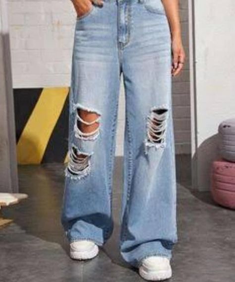 Wide Leg Denim Pants, Jeans Store, Baggy Jean, High Rise Wide Leg Jeans, Shein Outfits, Cute Pants, Bleach Wash, Cute Jeans, Really Cute Outfits