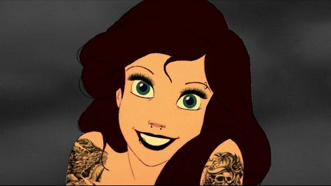 Disney Punk Edits, Punk Disney Characters, Disney Gone Bad, Emo Disney, Punk Edits, Disney Punk, Goth Disney, Punk Disney Princesses, Alternative Disney