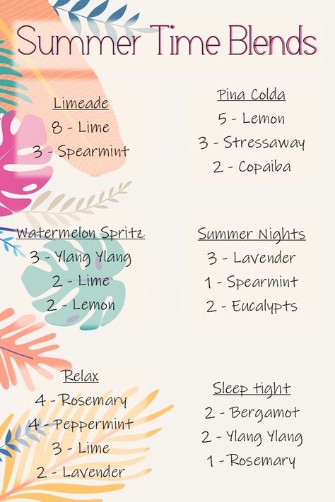 Essential Oils Diffuser Blends, Young Living Diffuser Recipes, Candle Recipes, Summer Essential Oils, Young Living Oils Recipes, Sleep Faster, Herbal Essence, Living Oils Recipes, Essential Oil Perfumes Recipes