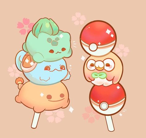 Pokemon As Food Art, Pokemon Food Drawing, Pokemon Food Art, Dango Tattoo, Princess Esmeralda, Funny Pokemon Pictures, Gibli Studio, My New Years Resolution, Its Coming