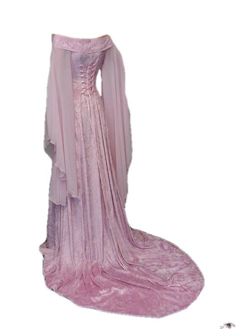 Lilac medieval wedding dress elven gown off the shoulder Pink Medieval Dress, Elven Gown, Dynamic Clothes, Pink Armor, Clothes Moodboard, Fanfic Outfits, Flying Nun, Earth Aesthetic, Medieval Wedding Dress