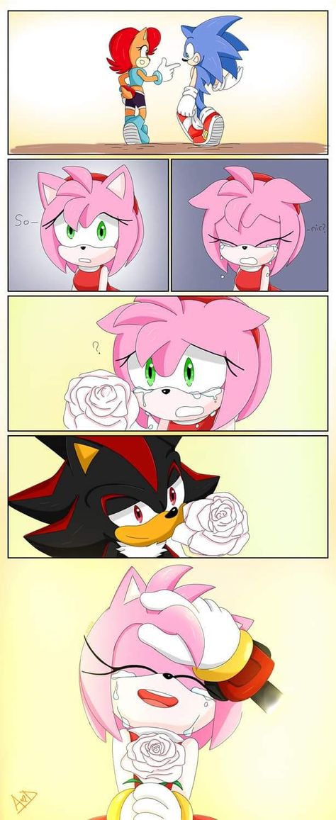 Amy Rose Hedgehog, Shadamy Comics, How To Draw Sonic, Sonic Videos, Shadow And Amy, Amy The Hedgehog, Persona 5 Joker, Sonic Heroes, Comics Love