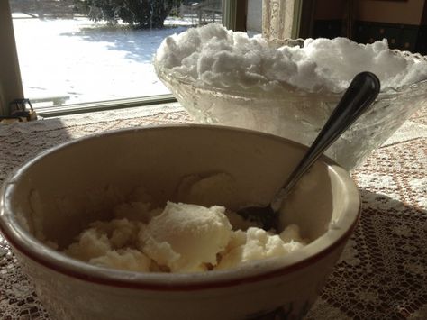 A Snow Day Tradition- Making Snow Ice Cream Snow Day Traditions, Snow Ice Cream Recipe, Ice Cream Texture, Snow Ice Cream, Making Snow, Milk And Sugar, Cream Texture, Snow Ice, Kid Craft