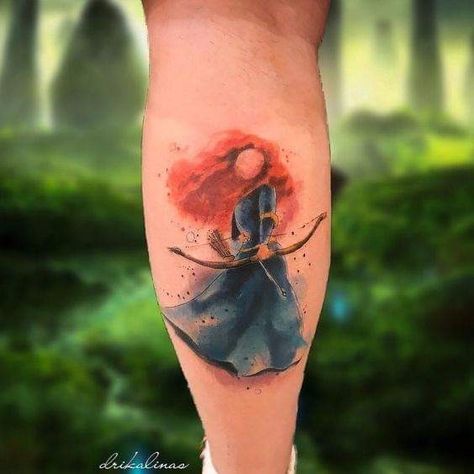 Be Brave Tattoo, Tattoo Disney, Disney Princess Tattoo, Cartoon Tattoo, Princess Tattoo, Manga Tattoo, Disney Tattoo, Gothic Tattoo, Disney Tattoos