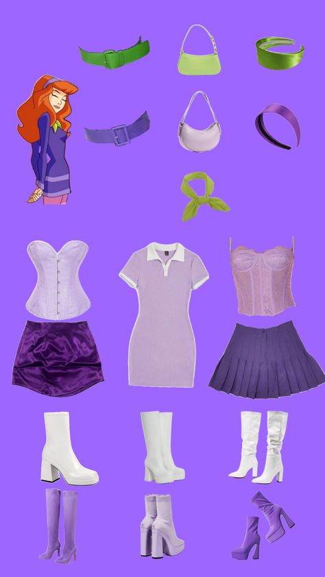 Daphne Costume Scooby Doo, Daphne Scooby Doo Inspired Outfit, Daphne Inspired Outfits Scooby Doo, Scooby Doo Daphne Cosplay, Daphne Scooby Doo, Scooby Doo 2002 Daphne, Daphne From Scooby Doo, Scooby Doo Costumes, Daphne Costume