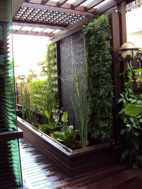 Entry garden Cascade Garden, Garden Vertical, Diy Water Feature, Indoor Water Features, Water Feature Wall, Vertical Vegetable Garden, Indoor Waterfall, Garden Waterfall, Vertical Garden Wall