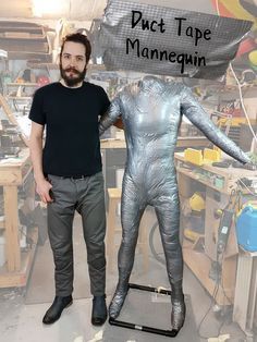 Duct Tape Mannequin Diy Mannequin, Weird Poses, Mannequin Legs, Mannequin For Sale, Duct Tape Flowers, Little Mermaid Costume, Duct Tape Wallet, Duct Tape Crafts, Display Mannequins