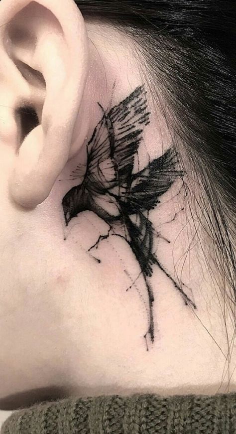 Crow Tattoo Design, Black Bird Tattoo, Crow Tattoo, Raven Tattoo, Old Tattoos, Bird Tattoo, Hand Tattoos For Guys, Dark Tattoo, Black Ink Tattoos