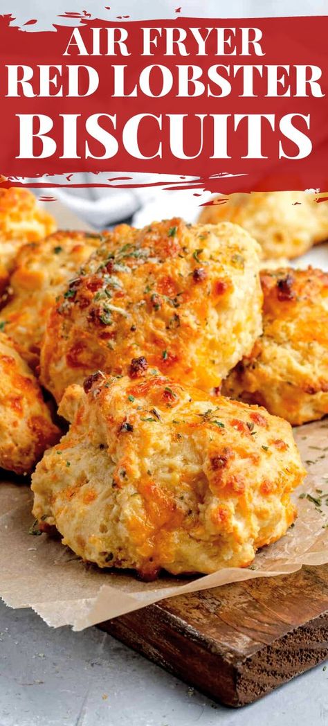 Air Fryer Drop Biscuits, Air Fry Biscuits, Cheddar Garlic Biscuits, Rosemary Cheddar Drop Biscuits, Air Fryer Biscuits Homemade, Air Fryer Biscuits, Cheesy Garlic Biscuits, Red Lobster Cheddar Bay Biscuits, Red Lobster Biscuits