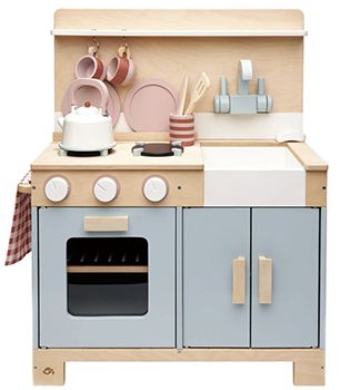 The Best Wooden Play Kitchens and Accessories Chef Home Kitchen, White Kettle, Wooden Cooking Utensils, Mini Chef, Wooden Play Kitchen, Play Kitchens, Butler Sink, Cook Up A Storm, Pots And Pans Sets