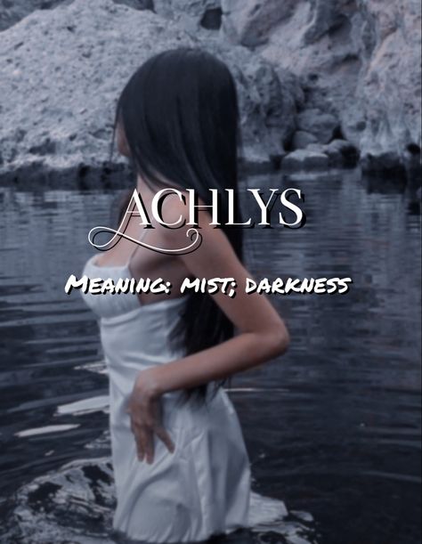 Achlys Goddess Aesthetic, Greek Surnames With Meaning, Greek Origin Names, Greek Names Aesthetic, Greek Goddess Names And Meanings, Greek Names With Meaning, Greek Names Girl, Mystical Names Goddesses, Female Names Aesthetic