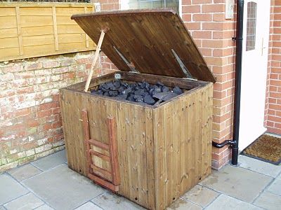 Harthside: The Coal Bunker is finished and operational!! Bunker Design, Bunker Ideas, Coal Storage, Coal Bunker, Coal Stove, Garden Rock Border, Studio Shed, The Bunker, Diy Home Bar