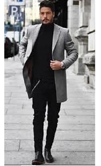 Men grey Overcoat Vintage Long Trench Coat Men new Jacket Coats Mens Business grey Casual Long Solid Windbreak Coat winter men overcoat Outfit Mann, Outfit Herren, Mantel Outfit, Grey Overcoat, Winter Outfits Men, Neue Outfits, Mode Casual, Mens Fashion Classy, Cooler Look