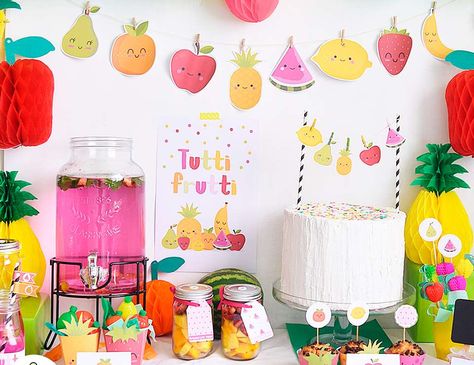 Tutti Fruity Party, Tutti Frutti Birthday Party, Tutti Frutti Party, Fruit Birthday Party, Fruit Birthday, Fiesta Tropical, 2nd Birthday Party Themes, Fruit Party