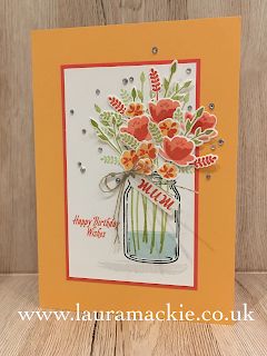 Birthday Card Diy Ideas, Stampin Up Jar Of Love, Card Diy Ideas, Jar Of Love, Mason Jar Cards, Love Birthday Cards, Stampin Up Project, Love Stamps, Flower Arranging