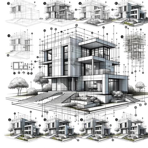 Architects Sketches, Floor Layout Design, Exterior Sketch, Interior Sketches, Building Design Plan, Architecture Blueprints, Architecture Design Process, Aesthetic Architecture, Architecture Drawing Plan