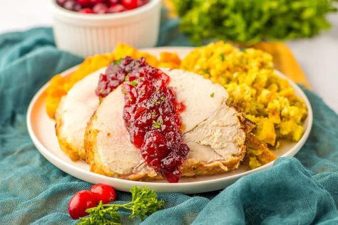 Slow Cooker Boneless Turkey Breast with Cranberry Sauce Slow Cooker Boneless Turkey Breast, Small Thanksgiving Dinner, Boneless Turkey Roast, Slow Cook Turkey, Boneless Turkey Breast, Small Thanksgiving, Turkey Breast Crockpot, Turkey Roast, Cranberry Turkey