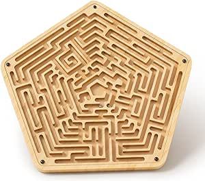 Labyrinth Board Game with Two Metal Balls,Wooden Marble Maze Games,Marbles-Balancing & Strategy Game, Brain Teasers Puzzle Toy Gifts for Kids Teens Adults Labyrinth Game, Marble Maze, Maze Game, Brain Teaser Puzzles, Toy Gifts, Kids Gift Guide, Metal Ball, Puzzle Toys, Strategy Games