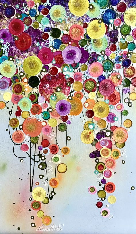 Collage Des Photos, Soyut Sanat Tabloları, Abstract Flower Painting, Dot Art Painting, Painting Ideas On Canvas, Circle Art, Flower Art Painting, Arte Floral, Dots Art