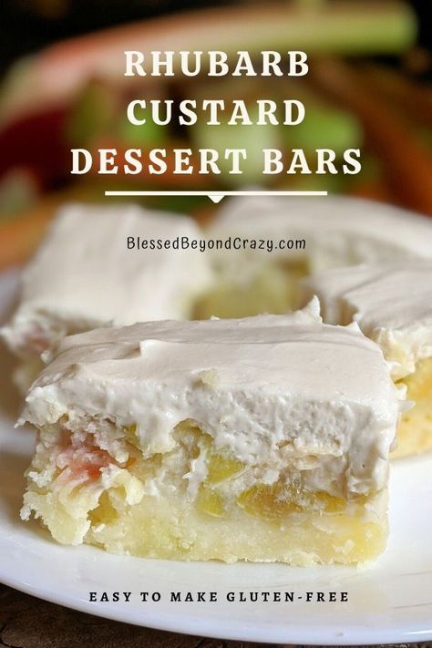 Rhubarb And Cherry Recipes, Rhubarb Bars Recipes, Rhubarb Custard Bars, Recipes Rhubarb, Easy Rhubarb Recipes, Rhubarb Desserts Recipes, Best Rhubarb Recipes, Rhubarb Custard, Rhubarb Desserts