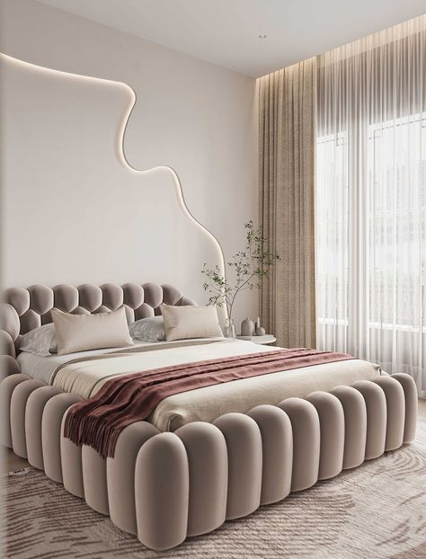 Bed Design Modern, تصميم للمنزل العصري, Dekorasi Kamar Tidur, Bed Furniture Design, Bedroom Bed Design, Apartment Decor Inspiration, Room Makeover Bedroom, Small Room Bedroom, Bedroom Designs