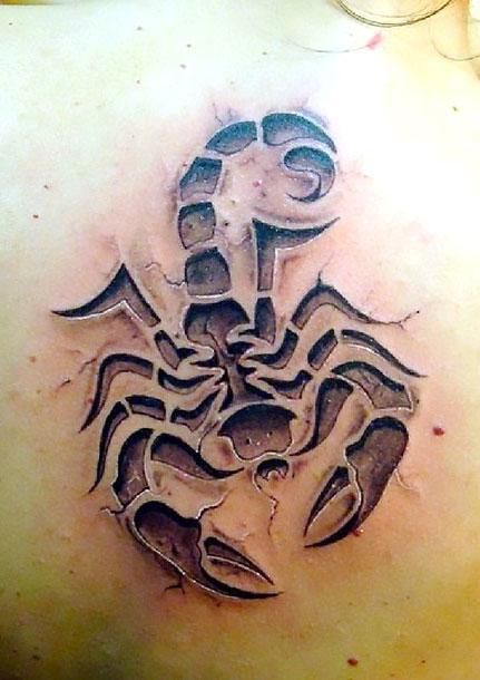 3D scorpion tattoo for men. Style: Black and Gray. Color: Black. Tags: Creative, 3D, Great Scorpions Tattoo, Tato 3d, Scorpion Tattoos, Man Tattoo, Scorpio Tattoo, Aztec Tattoo, Scorpion Tattoo, Geniale Tattoos, 3d Tattoos