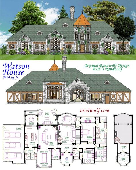 Watson House Floor Plan Manor House Plans, Manor Floor Plan, Mansion Plans, Country Farmhouse Plans, Country Manor House, English Manor Houses, Mansion Floor Plan, Vintage House Plans, Garage House Plans