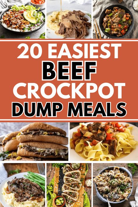 Easy crockpot beef recipes! Dump and go crockpot dinners beef, crock pot dump meals beef, dump recipes dinner crock pots, crockpot dump and go recipes, budget crockpot meals, slow cooker dump meals beef, easy dump crockpot meals families, all day crockpot meals dinners, easy crockpot recipes 8-10 hours, crockpot freezer dump meals kid friendly, cheap kid friendly crockpot meals, slow cooker dinner recipes for family, ground beef crockpot recipes slow cooker easy dinners, crock pot meat recipes. Dump Crockpot Meals, Dump Crockpot, Crockpot Beef Recipes, Crockpot Dump Meals, Dump And Go Crockpot Dinners, Dump And Go Recipes, Dump And Go Crockpot, Meals Beef, Beef Crockpot