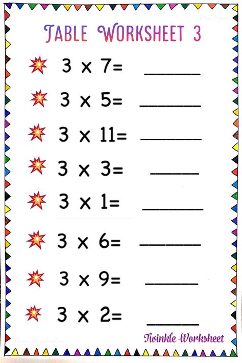 2 And 3 Times Table Worksheet, Table Of 3 Worksheet, Multiplication Table Activities, Multiplication Tables Activities, Multiplication Table Worksheet, Anniversary Quotes For Friends, Tables Worksheet, Cursive Small Letters, Alphabet Mini Book