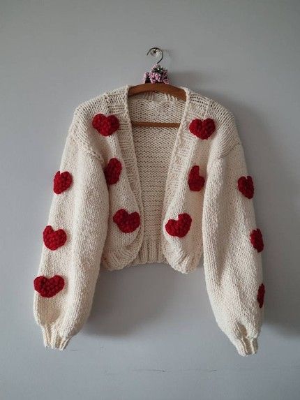 Lovely Valentine's Day Decor - Liz Marie Blog Famous Clothes, Rose Cardigan, Mom Sweater, Unique Sweaters, Heart Sweater, Floral Sweater, Crochet Cardigan Pattern, Love Is, Mothersday Gifts