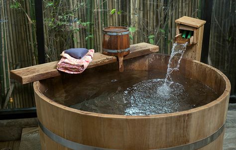 Japanese soaking tub wood Ofuro Bathroom, Japanese Soaking Tub Shower Combo, Soaking Tub Shower Combo, Japanese Bathtub, Wood Tub, Japanese Bathroom, Outdoor Bathtub, Japanese Soaking Tubs, Japanese Bath