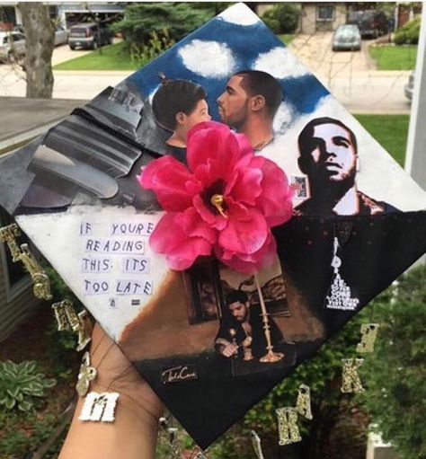 Like what you see? Follow me for more: @India16 Drake Graduation Cap, Drake Drizzy, Graduation Cap Decoration Diy, High School Graduation Cap, College Graduation Cap Decoration, Drake And Josh, Grad Cap Designs, Diy Graduation Cap, Aubrey Drake